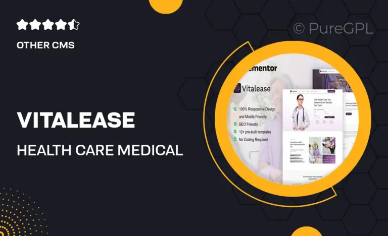 vitalease health care medical elementor template kit