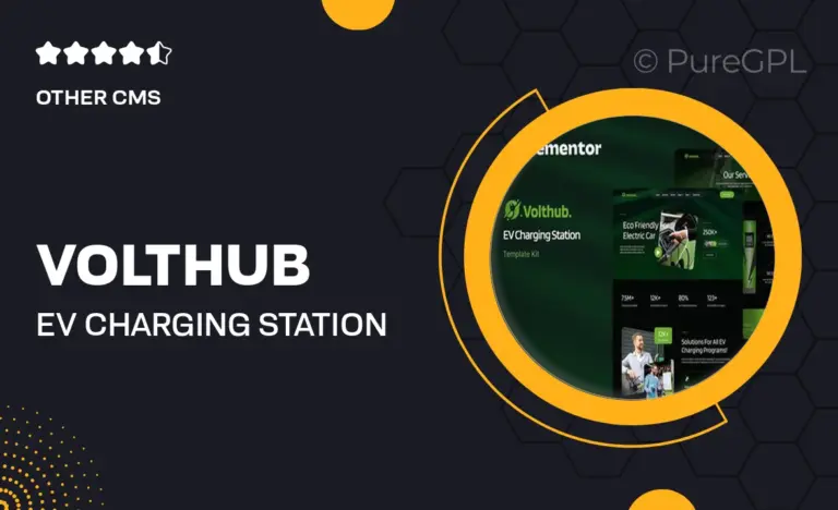 volthub ev charging station elementor template kit