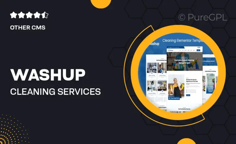 washup cleaning services elementor template kit
