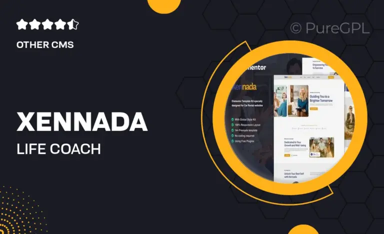 xennada life coach elementor template kit