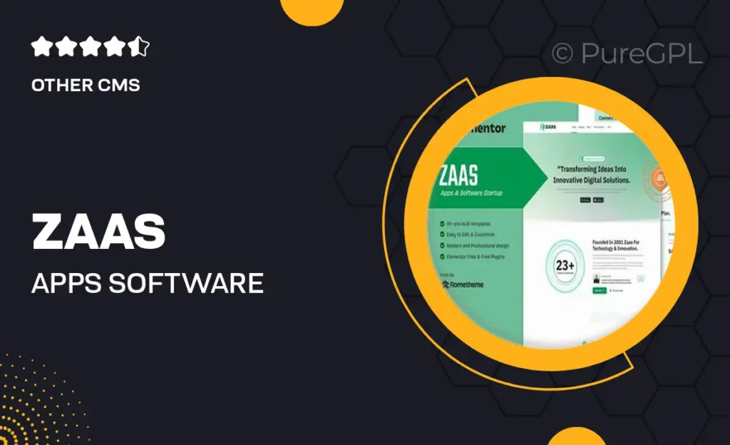 Zaas – Apps & Software Startup Elementor Template Kit 53 Zaas – Apps & Software Startup Elementor Template Kit