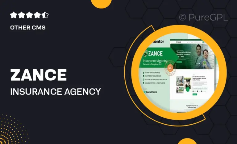 zance insurance agency elementor template kit