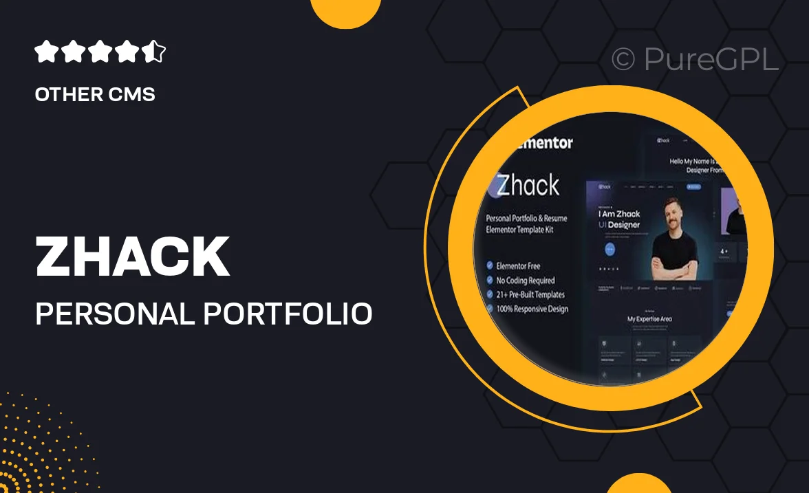 Zhack – Personal Portfolio & Resume Elementor Template Kit