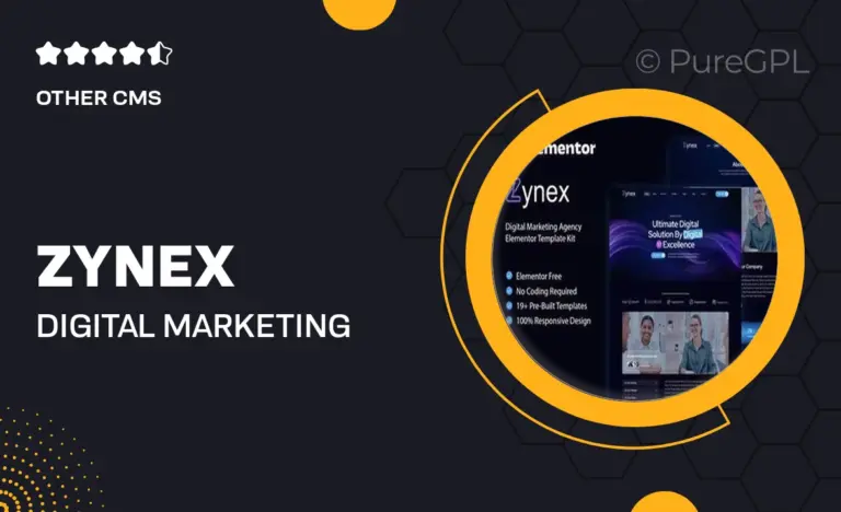 zynex digital marketing agency elementor template kit