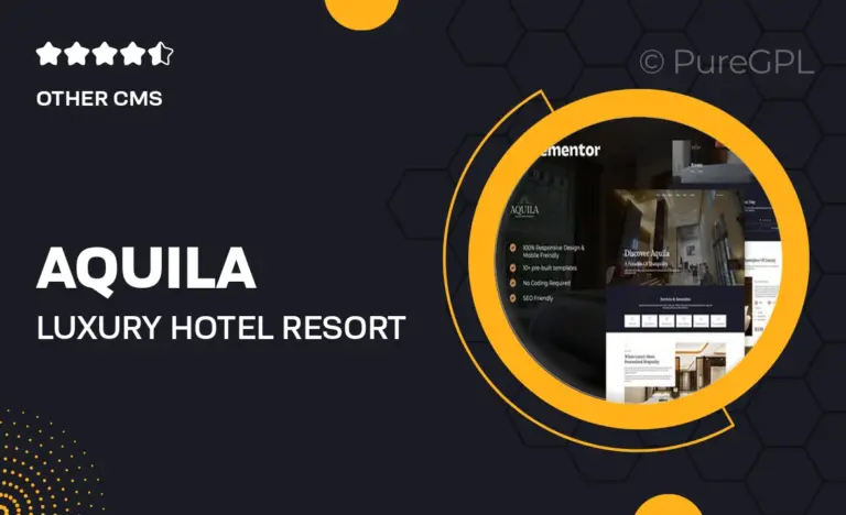 aquila luxury hotel resort elementor template