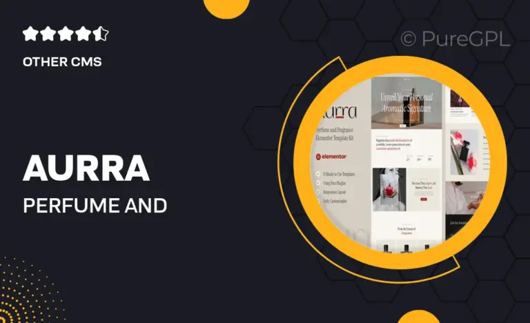 aurra perfume and fragrance elementor template kit