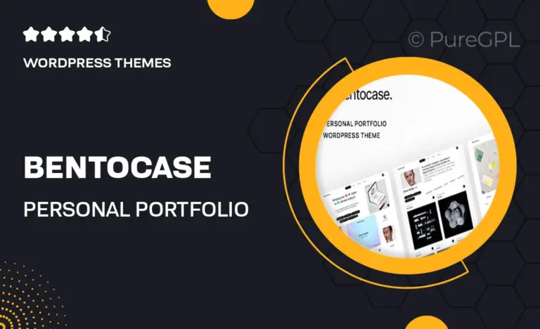 bentocase personal portfolio wordpress theme