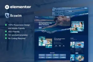 Beswim – Swimming Courses & Training Elementor Pro Template Kit
