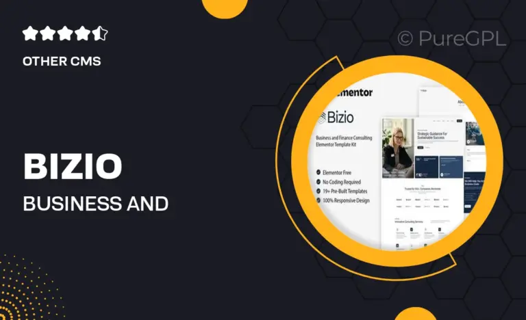 bizio business and finance consulting elementor template kit
