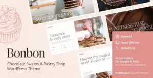 Bonbon – Chocolate & Pastry Shop WordPress Theme + AI