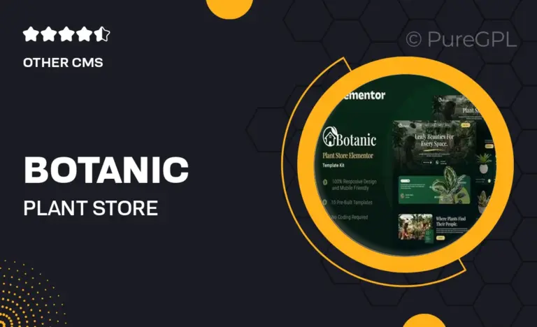 botanic plant store elementor template kit