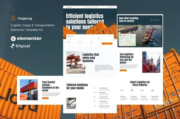 cargolog logistic cargo transportation elementor template kit 1