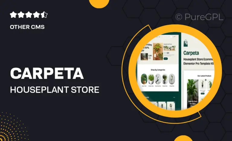 carpeta houseplant store ecommerce elementor pro template kit