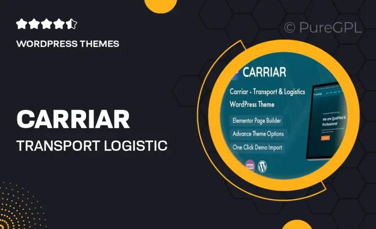 carriar transport logistic wordpress theme