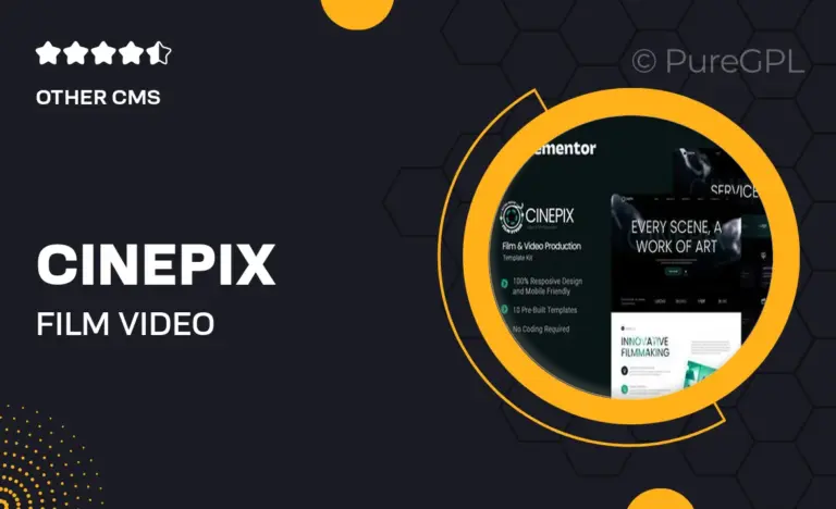 cinepix film video production elementor template kit