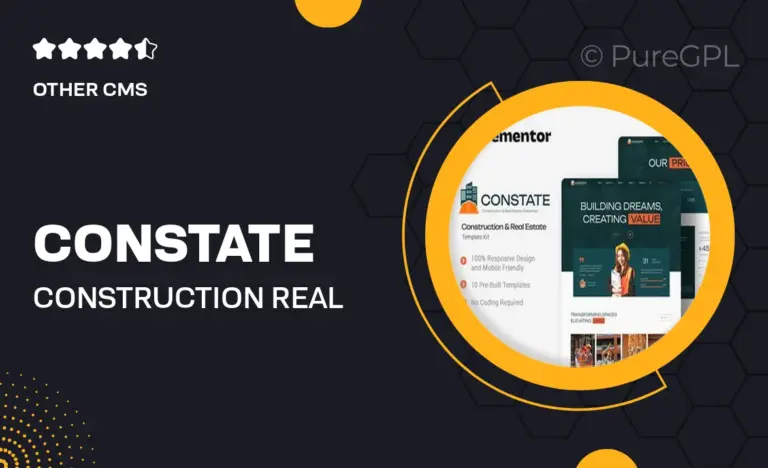 constate construction real estate elementor template kit