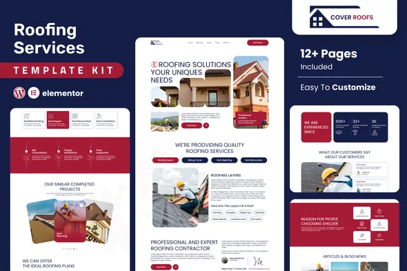 coverroofs roofing services elementor template kit 1
