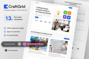 CraftGrid – Creative Agency Portfolio Elementor Template Kit