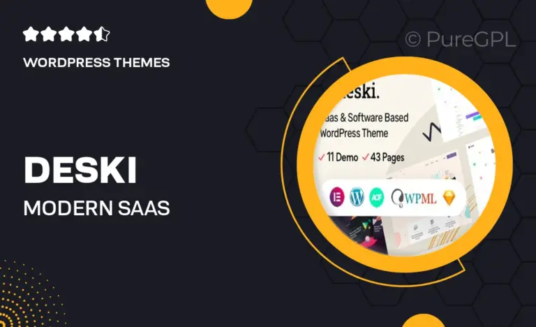 deski modern saas software landing page wordpress theme