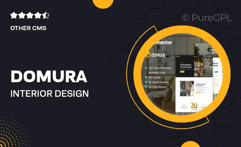 domura interior design architecture elementor pro template kit