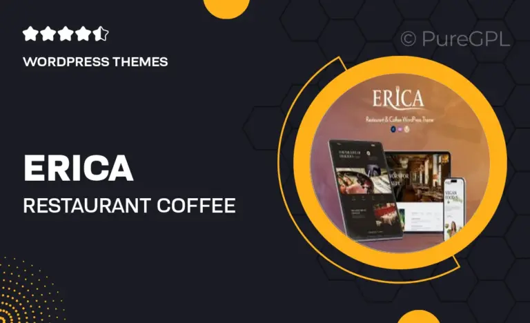 erica restaurant coffee wordpress theme