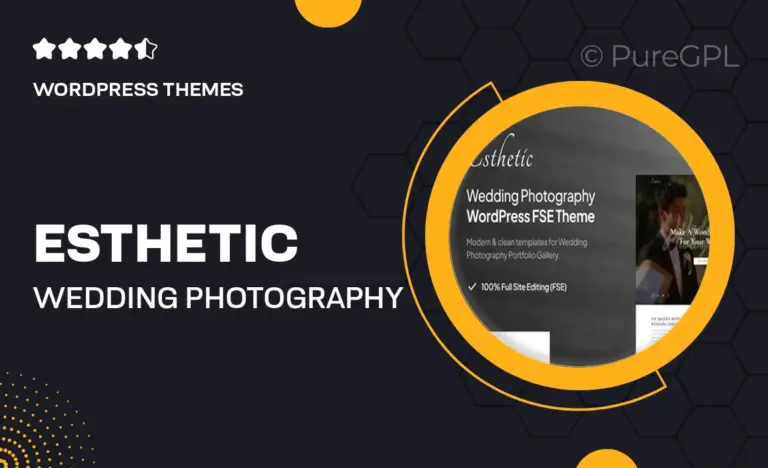 esthetic wedding photography fse wordpress theme