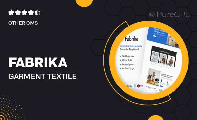 fabrika garment textile industry elementor template kit
