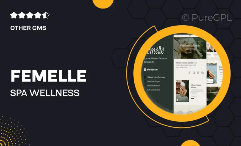 femelle spa wellness elementor template kit