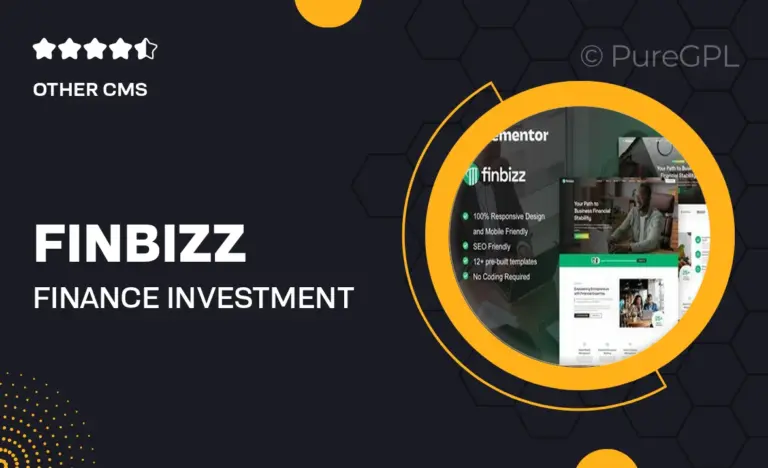 finbizz finance investment manager elementor template kit