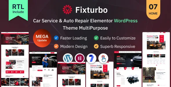 Fixturbo – Car Service & Auto Repair Elementor WordPress Theme MultiPurpose