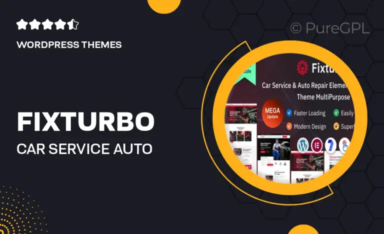fixturbo car service auto repair elementor wordpress theme multipurpose