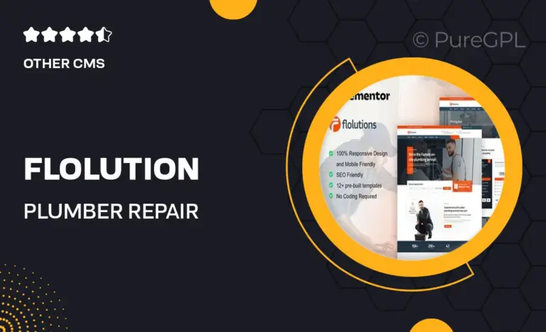 flolution plumber repair service elementor template kit