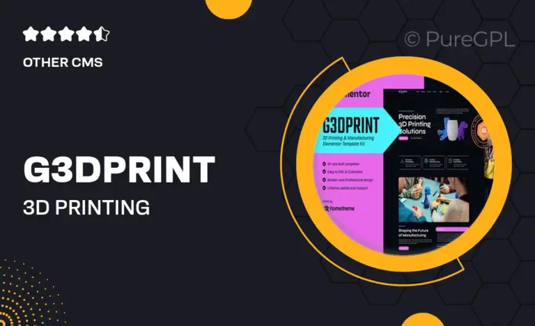 g3dprint 3d printing manufacturing elementor template kit