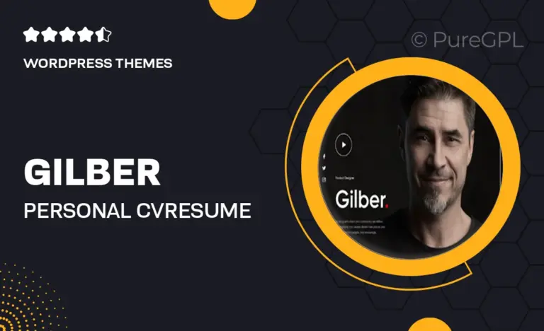 gilber personal cv resume wordpress theme