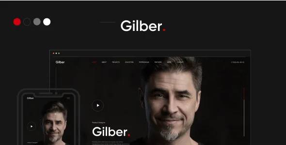 gilber personal cvresume wordpress theme