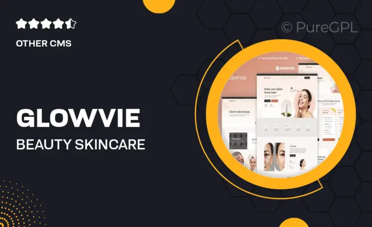 glowvie beauty skincare elementor pro template kit