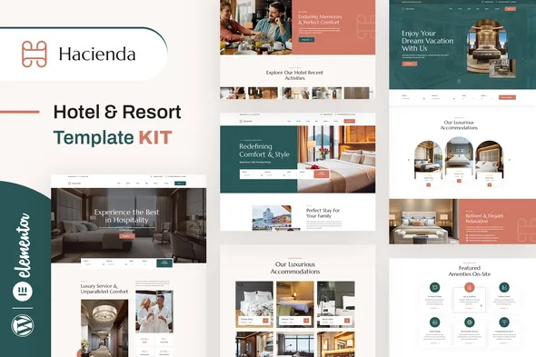 hacienda hotel resort elementor template kit 1