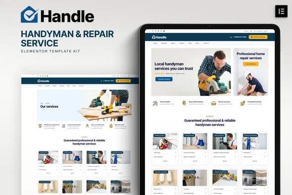 handle handyman repair service elementor template kit 1