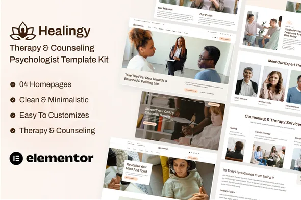 healingy therapy counseling psychologist template kit 1