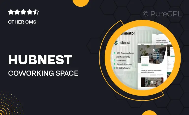 hubnest coworking space virtual office elementor pro template kit