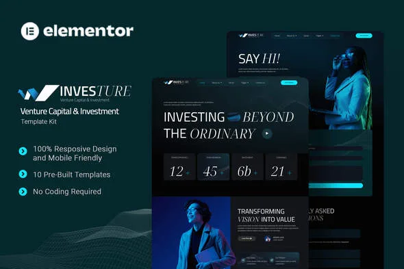 investure venture capital investment elementor template kit 1
