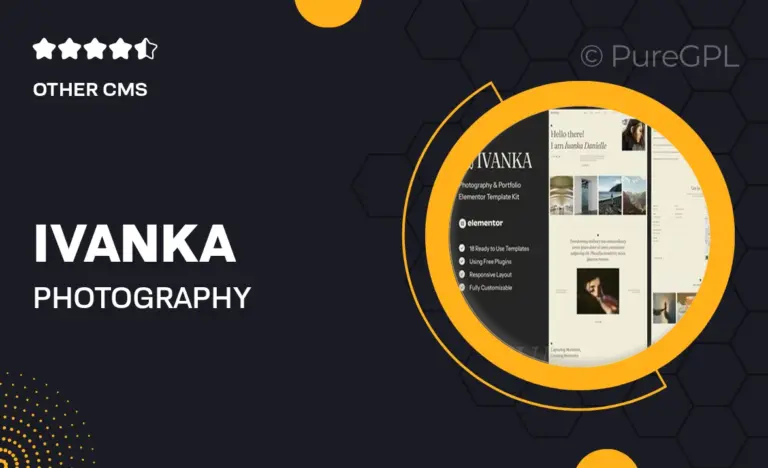 ivanka photography portfolio elementor template kit