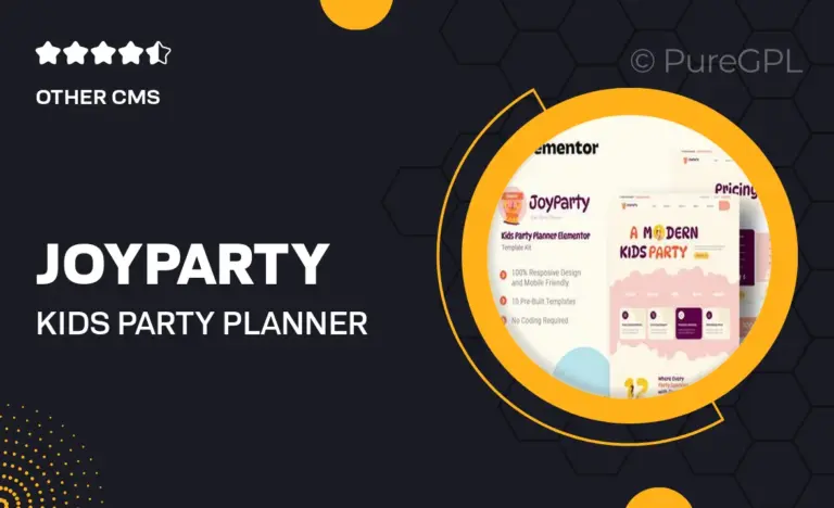 joyparty kids party planner elementor template kit