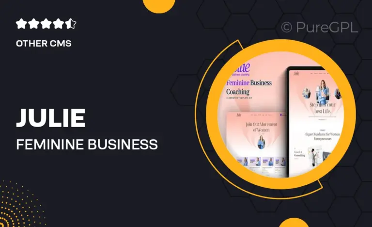 julie feminine business coaching elementor template kit