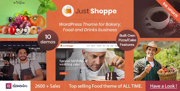 justshoppe elementor cake bakery food wordpress 1