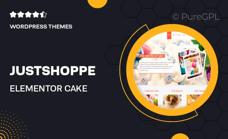 justshoppe elementor cake bakery food wordpress
