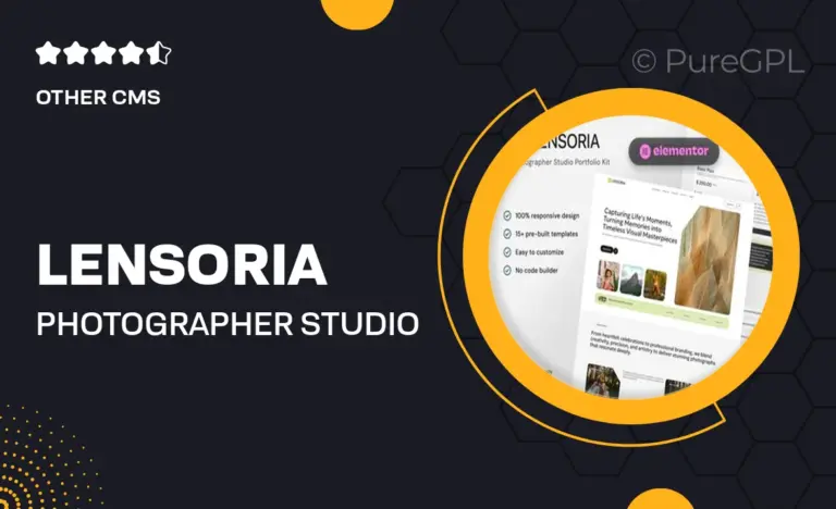 lensoria photographer studio portfolio elementor template kit