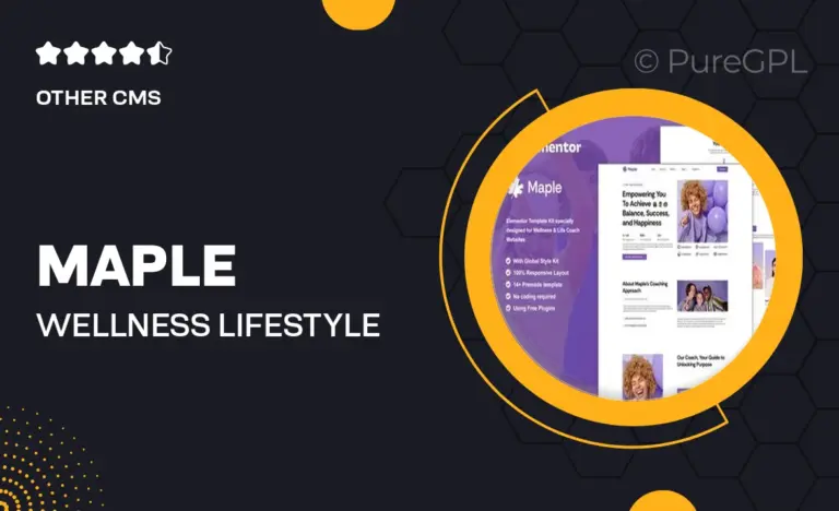 maple wellness lifestyle coaching elementor template kit
