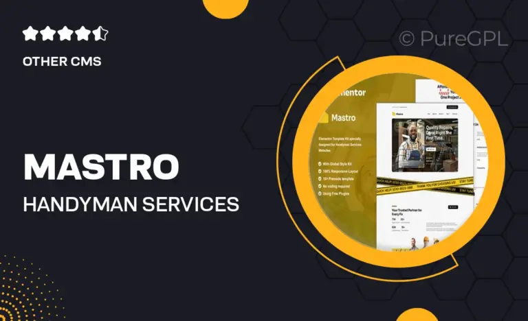 mastro handyman services elementor template kit