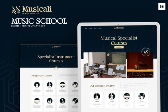 musicali music school elementor template kit 1